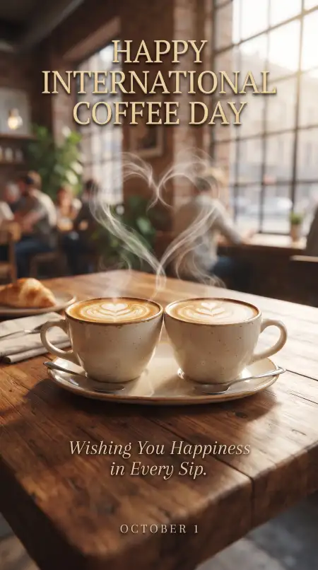 happy international coffee day 2026 greeting card - International Lefthanders Day 2026 Greeting Card