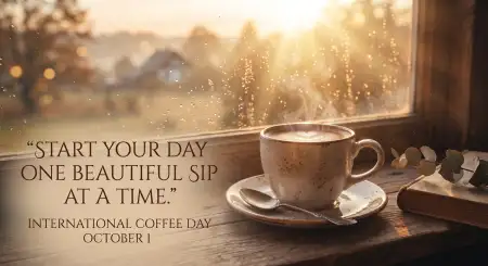 happy international coffee day 2026 quotes design - International Coffee Day 2026 Wishes And Quotes