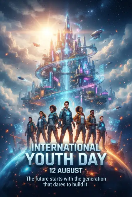 Happy International Youth Day 2026 Poster - Free International Youth Day 2026 Download