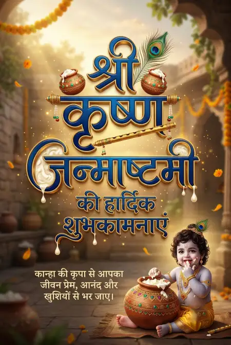 Free Happy Janmashtami Wishes In Hindi With Images Image Download