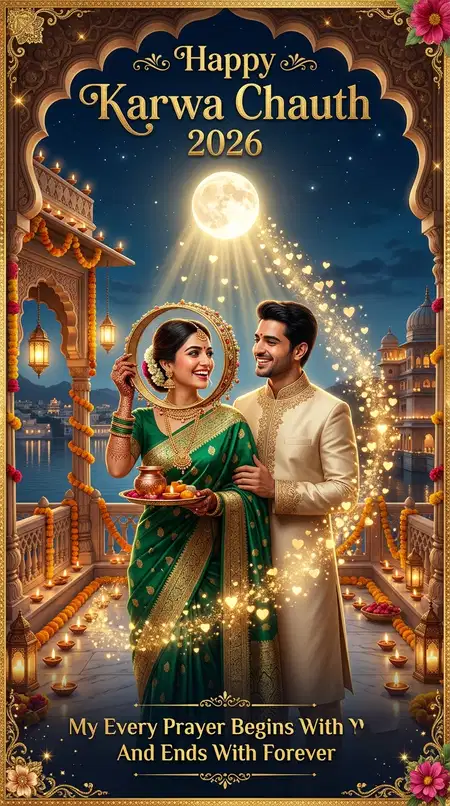happy karwa chauth 2026 husband feeding water