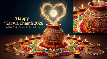 happy karwa chauth 2026 love heart design - Happy Karwa Chauth 2026