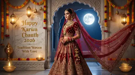 happy karwa chauth 2026 married woman silhouette - Happy Karwa Chauth 2026