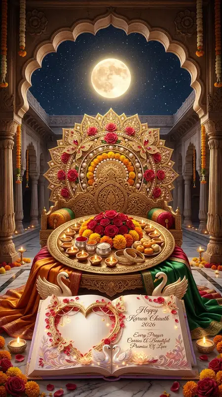 happy karwa chauth 2026 puja thali decoration - Happy Karwa Chauth 2026