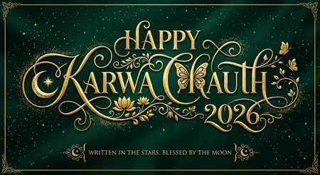 happy karwa chauth 2026 stylish lettering png - Happy Karwa Chauth 2026
