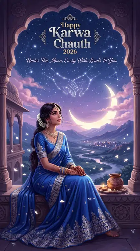 happy karwa chauth 2026 traditional saree look - Happy Karwa Chauth 2026