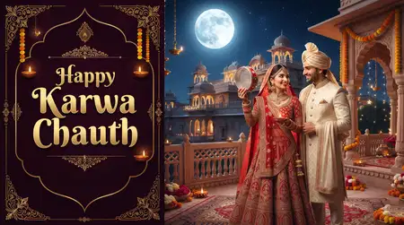 happy karwa chauth facebook cover design
