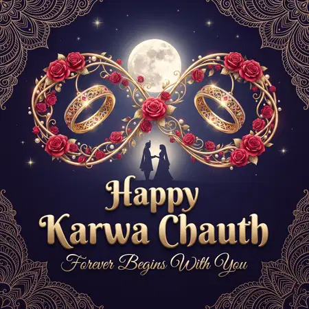 happy karwa chauth romantic couple greetings - Happy Karwa Chauth Wishes For Social Media