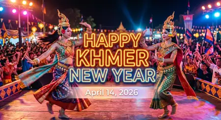 Happy Khmer New Year 2026 Poster Download - Free Khmer New Year Wishes Poster 2026 Download