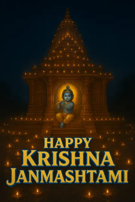 Happy Krishna Janmashtami 2025 Facebook Post Design - Free Janmashtami 2025 Download