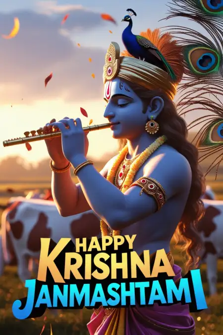 Happy Krishna Janmashtami 2025 Flute Png Image Download - Free Janmashtami 2025 Download