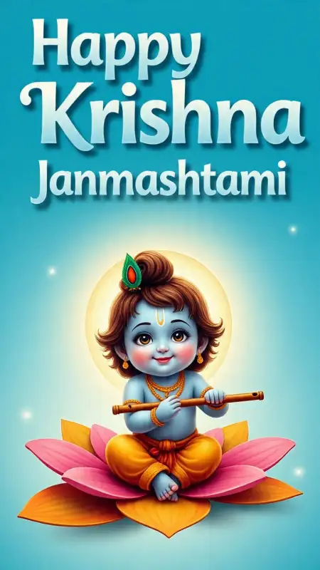 Happy Krishna Janmashtami 2025 Gif Animation Download - Free Janmashtami 2025 Download