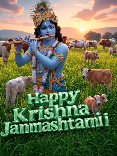 Happy Krishna Janmashtami 2025 Greetings In English - Free Janmashtami 2025 Download
