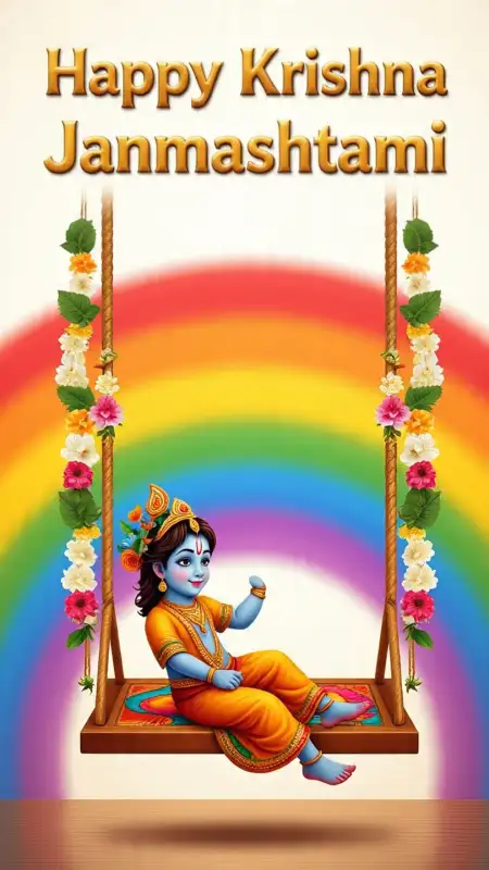 Happy Krishna Janmashtami 2025 Poster In English - Free Janmashtami 2025 Download