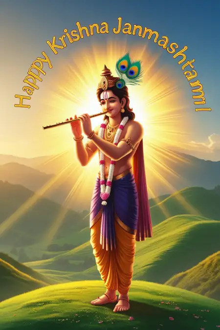 Happy Krishna Janmashtami 2025 Wishes In Gujarati - Free Janmashtami 2025 Download
