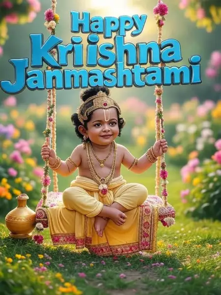 Happy Krishna Janmashtami 2025 Wishes In Hindi - Free Janmashtami 2025 Download