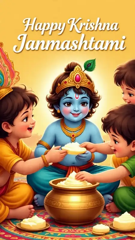 Happy Krishna Janmashtami 2025 Wishes In Marathi - Free Janmashtami 2025 Download