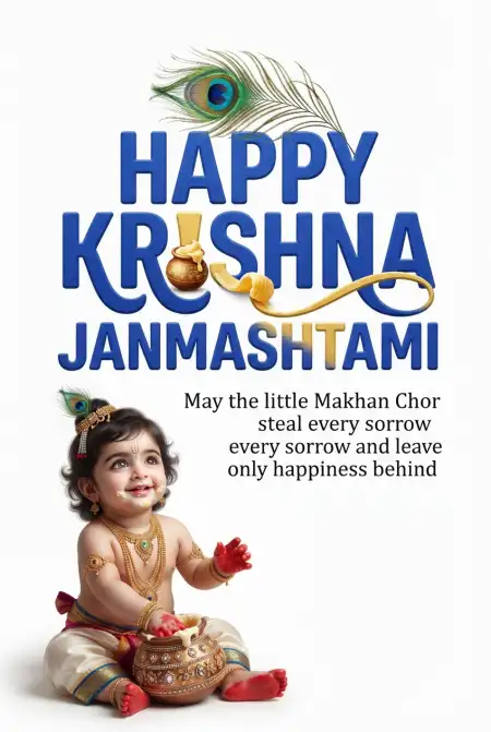Free Happy Krishna Janmashtami 2026 Baby Krishna Images Background Image Download