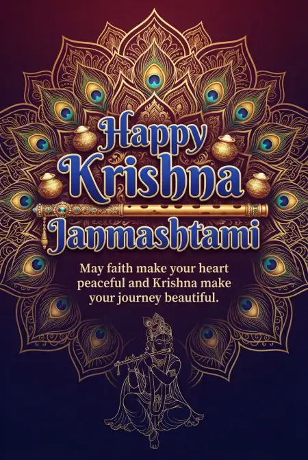 Free Happy Krishna Janmashtami 2026 Beautiful Facebook Greeting Background Image Download