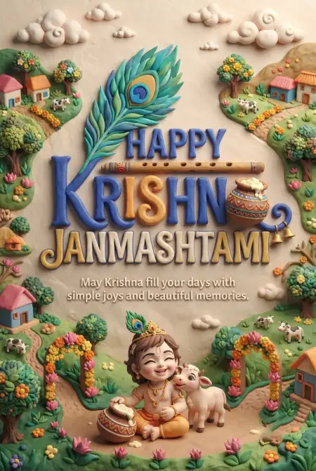 Free Happy Krishna Janmashtami 2026 Creative Images Background Image Download