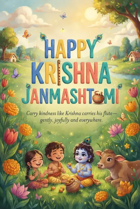 Free Happy Krishna Janmashtami 2026 Facebook Story Images Background Image Download