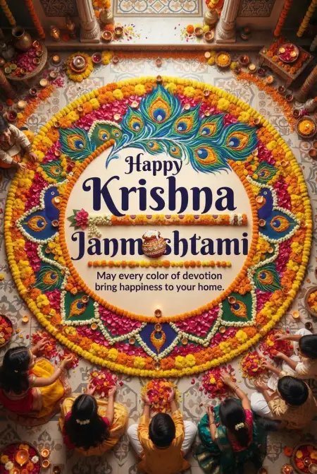 Free Happy Krishna Janmashtami 2026 Greetings Background Image Download