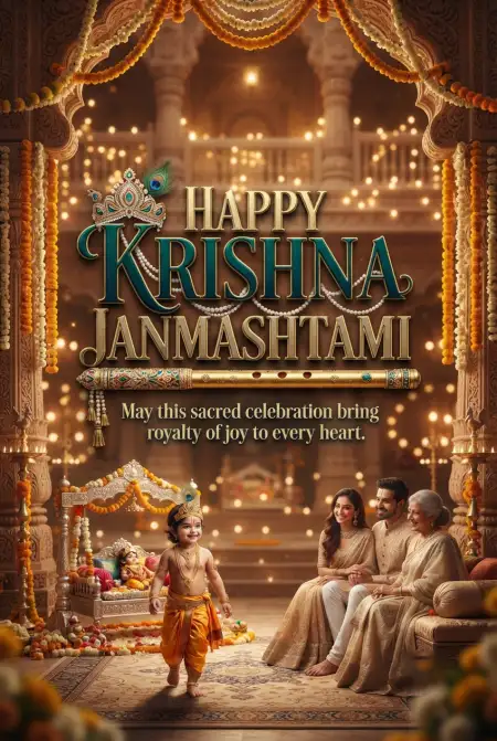 Free Happy Krishna Janmashtami 2026 Instagram Status Background Image Download