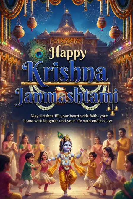 Free Happy Krishna Janmashtami 2026 Lord Krishna Images Background Image Download