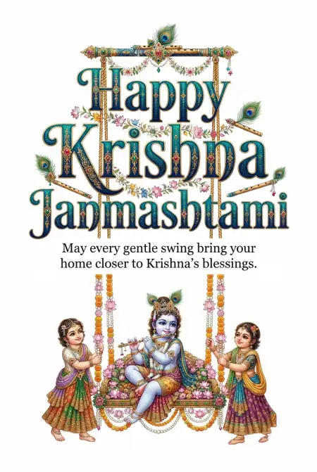 Free Happy Krishna Janmashtami 2026 Morning Wishes Background Image Download
