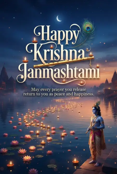 Free Happy Krishna Janmashtami 2026 Professional Wishes Background Image Download