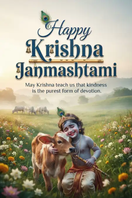 Free Happy Krishna Janmashtami 2026 Quotes Background Image Download