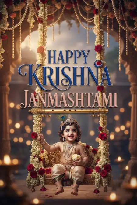 Free Happy Krishna Janmashtami 2026 Social Media Images Background Image Download