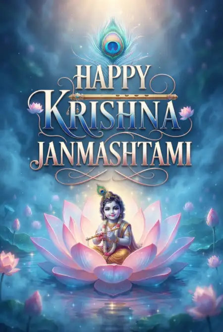 Free Happy Krishna Janmashtami 2026 Social Media Wishes Background Image Download