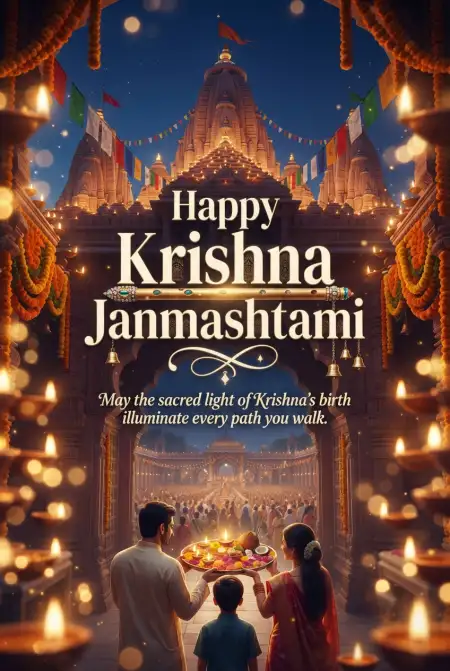 Free Happy Krishna Janmashtami 2026 Vrindavan Images Background Image Download