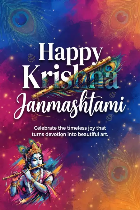 Free Happy Krishna Janmashtami 2026 Whatsapp Dp Background Image Download