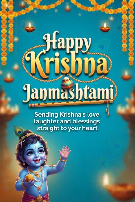 Free Happy Krishna Janmashtami 2026 Whatsapp Images Background Image Download