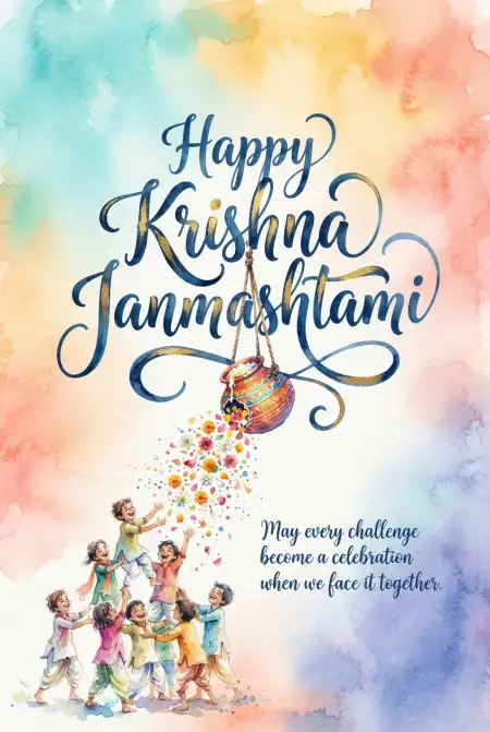 Free Happy Krishna Janmashtami 2026 Wishes For Colleagues Background Image Download