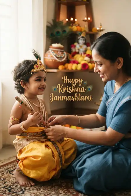 Happy Krishna Janmashtami Greetings And Blessings For Family - Free Happy Krishna Janmashtami Greetings Download