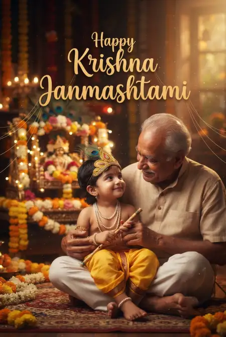 Happy Krishna Janmashtami Greetings For Father - Free Happy Krishna Janmashtami Greetings Download