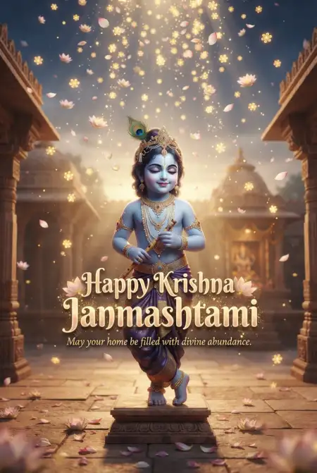 Happy Krishna Janmashtami Greetings For Morning Whatsapp Status - Free Happy Krishna Janmashtami Greetings Download