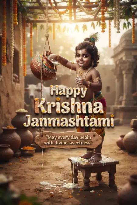 Happy Krishna Janmashtami Greetings With Beautiful Pictures - Free Happy Krishna Janmashtami Greetings Download