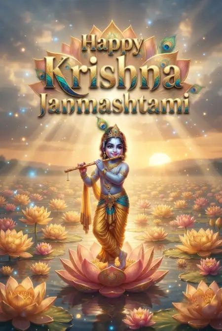 Happy Krishna Janmashtami Greetings With Lord Krishna Quotes - Free Happy Krishna Janmashtami Greetings Download