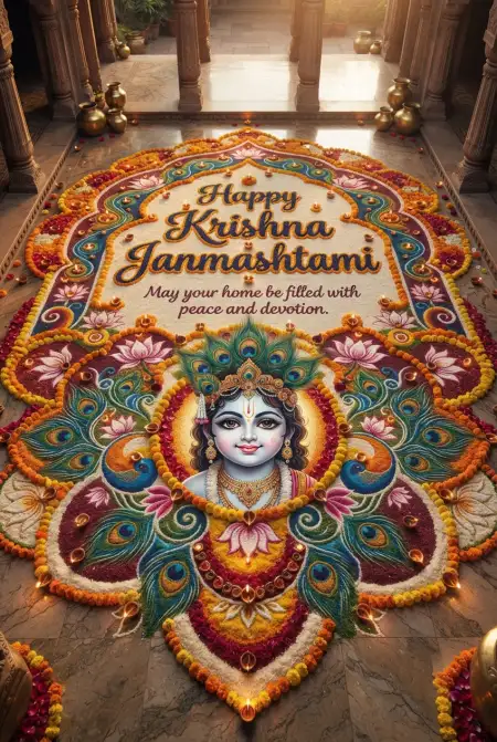 Happy Krishna Janmashtami Greetings With Radha Krishna Wishes - Free Happy Krishna Janmashtami Greetings Download