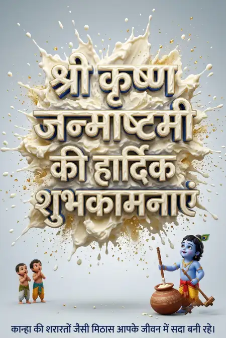 Free Happy Krishna Janmashtami Hindi Greeting Images Image Download