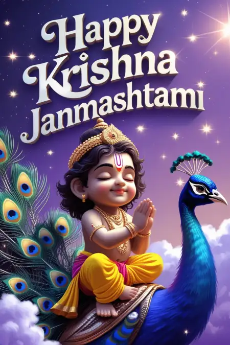 Happy Krishna Janmashtami Krishna 3D Wallpaper - Free Wall Download