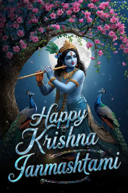 Happy Krishna Janmashtami Krishna Crown Photo - Free Photo Download