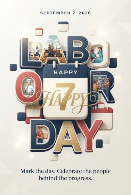Happy Labor Day Usa 2026 Typography Png - Free Happy Labor Day Usa 2026 Download