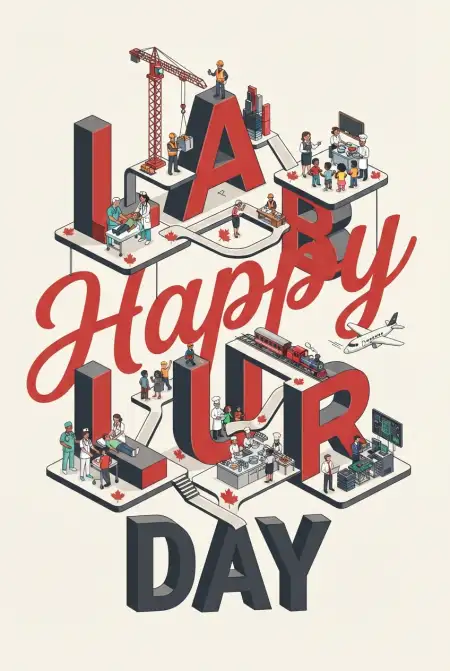 Happy Labour Day Canada 2026 Pinterest Post Design - Free Happy Labour Day Canada 2026 Download