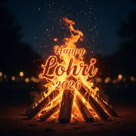 Free Happy Lohri 2026 Greeting Message Short Background Download