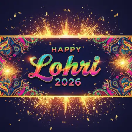 Happy Lohri 2026 Greetings With Dhol - Free Happy Lohri 2026 Download